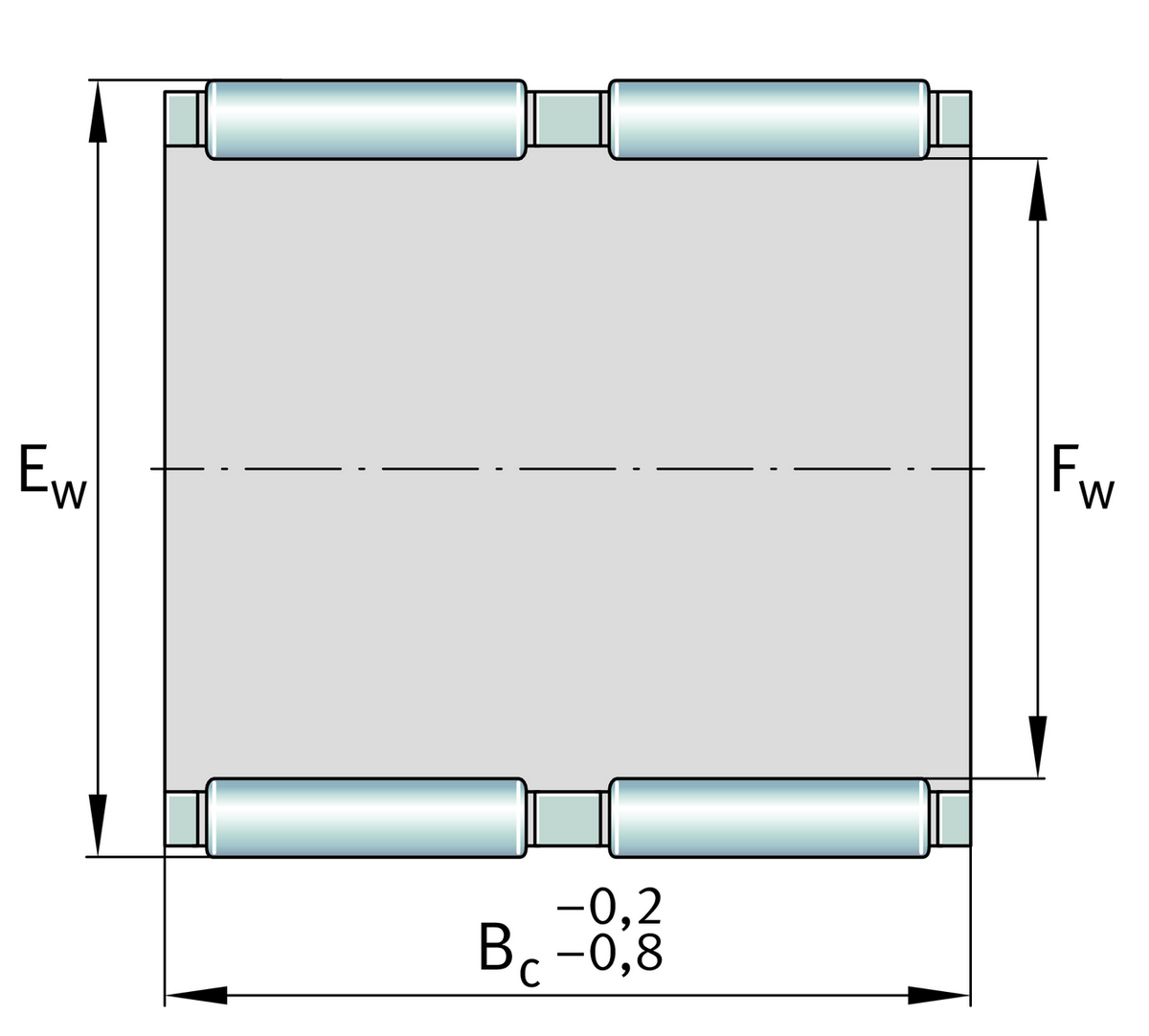 Игольчатый подшипник без колец INA K40X45X30-ZW/0-7