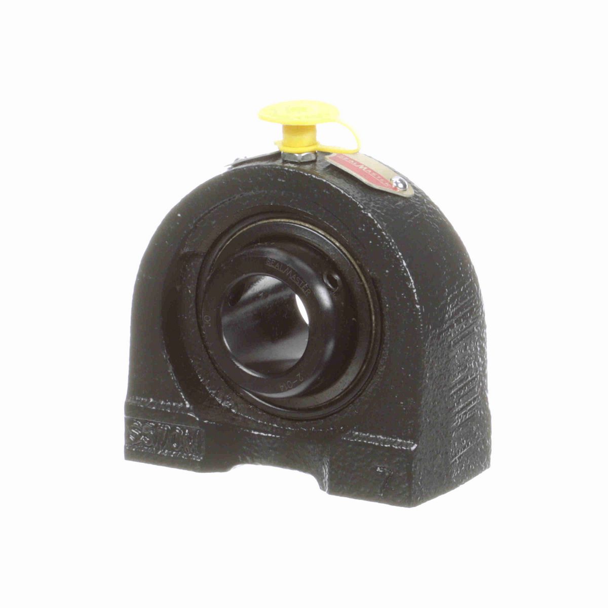 Sealmaster Mounted Cast Iron Tapped Base Pillow Block Ball Bearing - 52100 Bearing Steel, Black Oxided - Setscrew Lock - TB-14