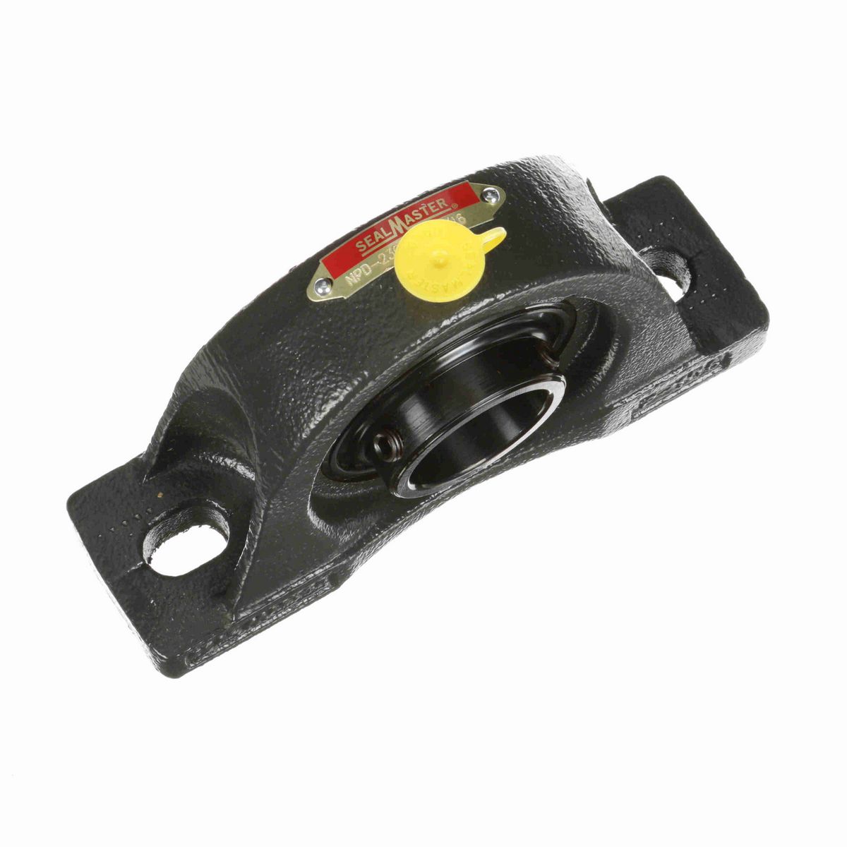 Sealmaster Mounted Cast Iron Two Bolt Pillow Block Ball Bearing - 52100 Bearing Steel, Black Oxided - Double Setscrew Lock - NPD-23C