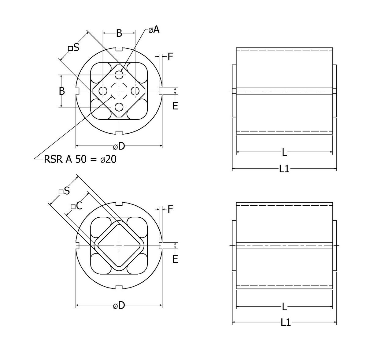 RunRight® Rubber Suspension Units - Type RSR S Timken 68514425097