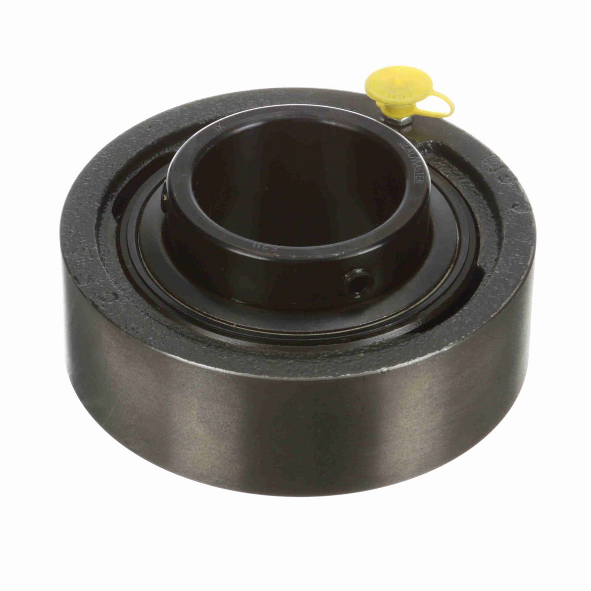 Sealmaster Mounted Cast Iron Cylindrical Cartridge Ball Bearing - 52100 Bearing Steel, Black Oxided - Setscrew Lock - SC-211