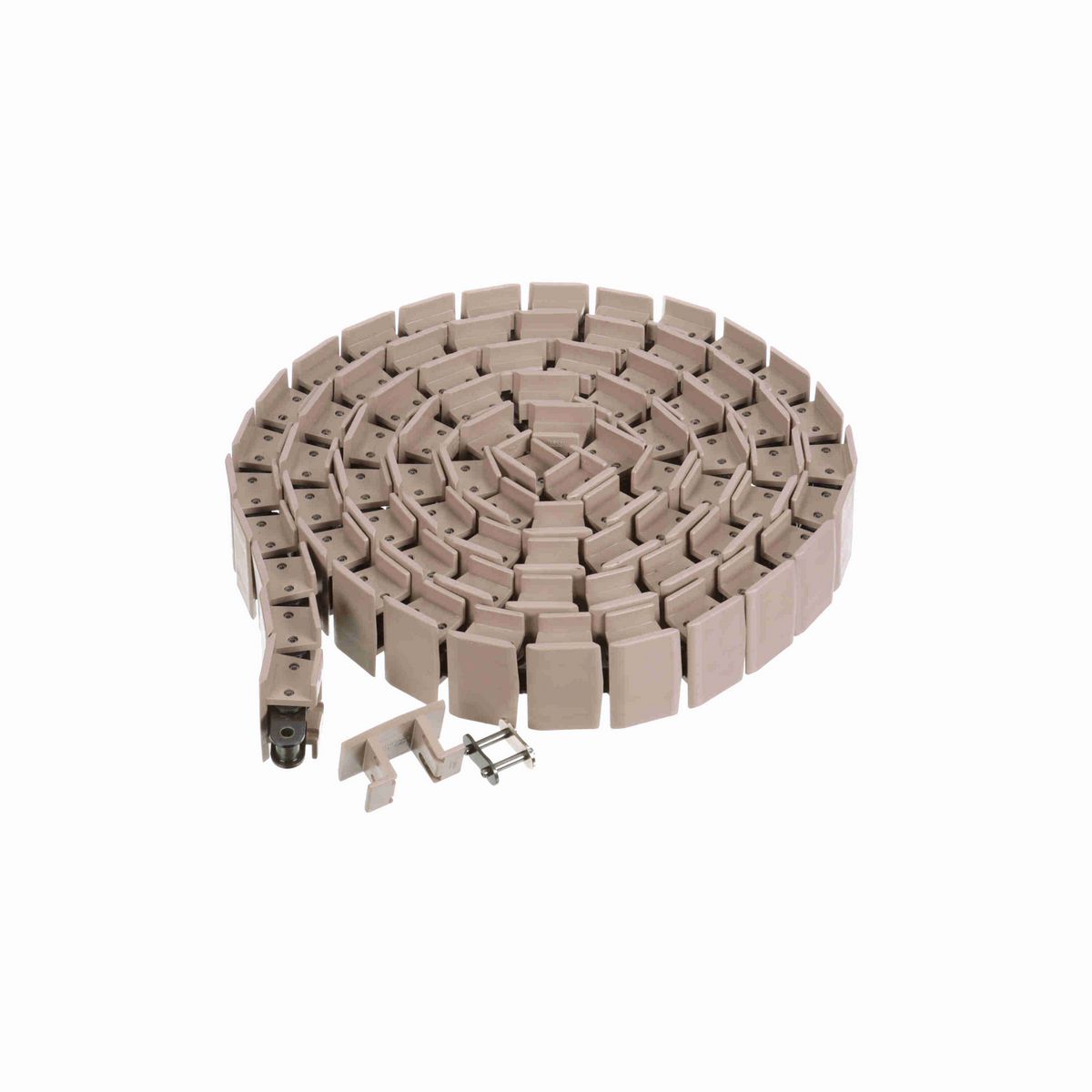 System Plast 1863TAB Side-flexing Solid Top, Material: Tan Low Friction, Width: 2.25in, Pitch: 1.5in - LF1863TAB-K225