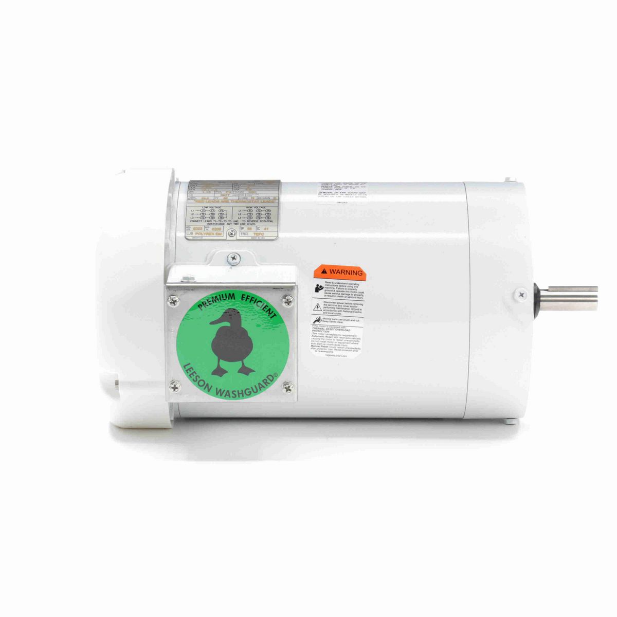 LEESON White Duck™ General Purpose Motor, 3 HP, 3 Ph, 60 Hz, 230/460 V, 3600 RPM, 56C Frame, TEFC - 119473.00