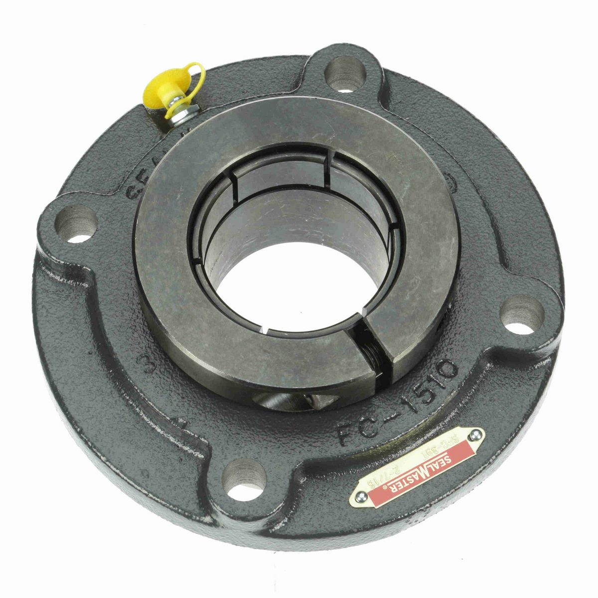 Sealmaster Mounted Cast Iron Flange Cartridge Ball Bearing - 52100 Bearing Steel, Black Oxided - Concentric Lock - SFC-39T