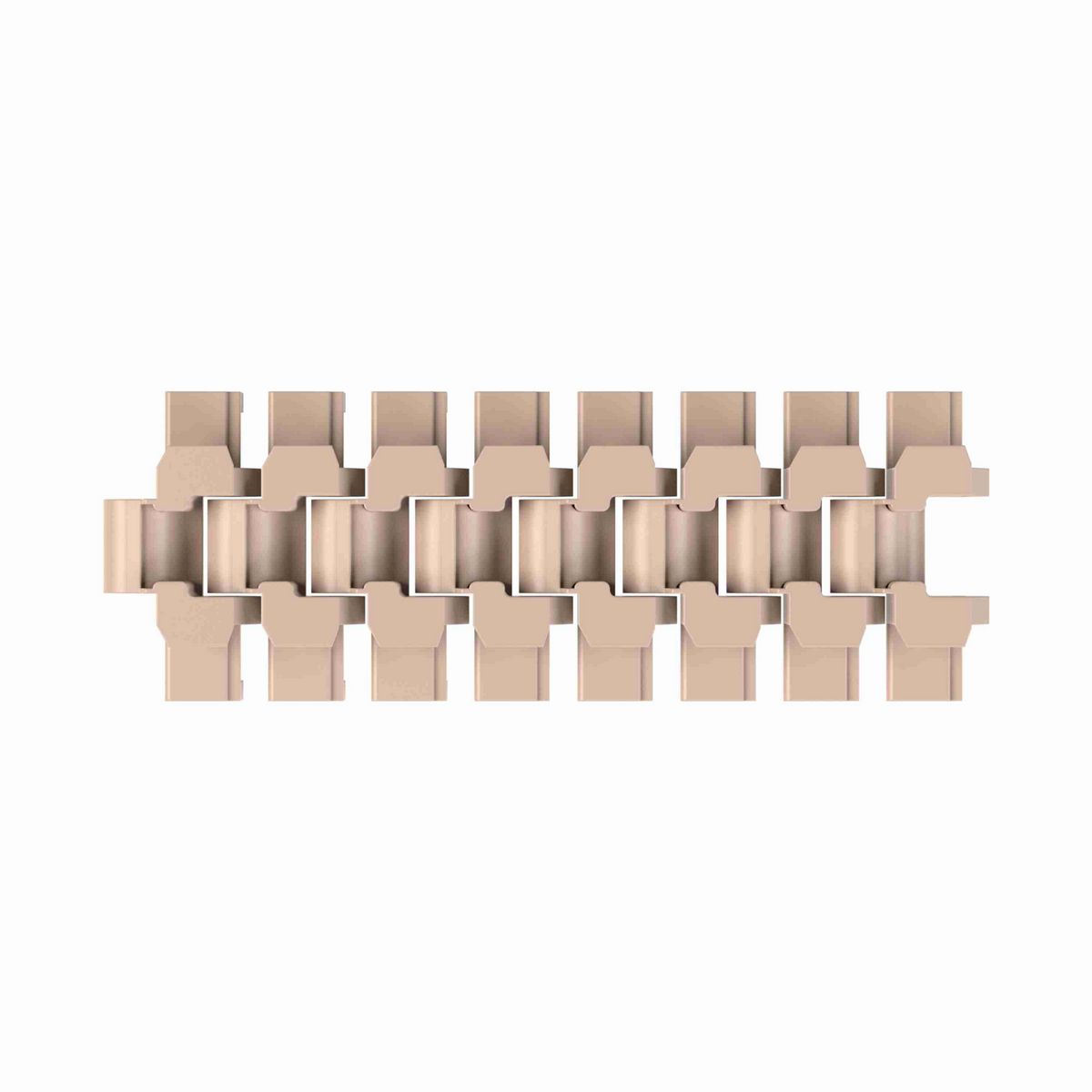 Rexnord 883TAB LBP Side-flexing Low Backline Pressure, Material: Tan Low Friction, Width: 4.5in, Pitch: 1.5in - LBP883TK4.5