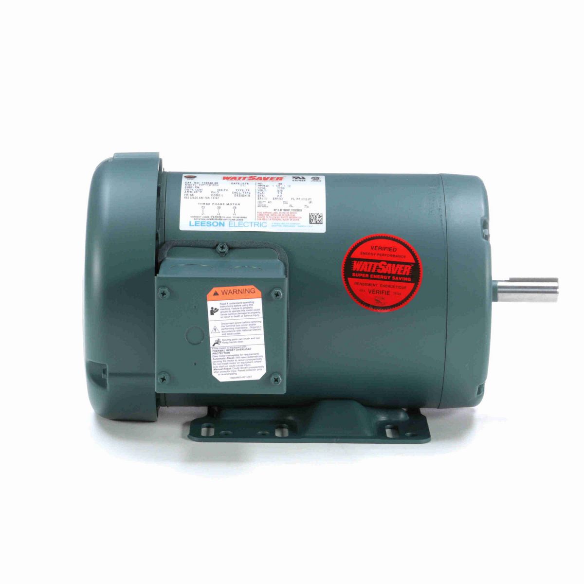 LEESON Special Voltage Motor, 1.50 HP, 3 Ph, 60 Hz, 575 V, 1800 RPM, 56 Frame, TEFC - 119540.00