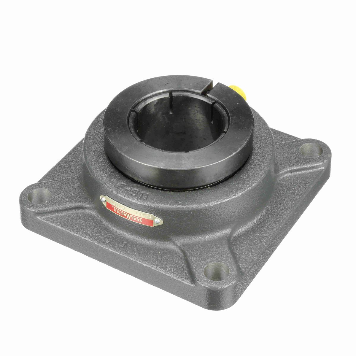 Sealmaster Mounted Cast Iron Four Bolt Flange Ball Bearing - 52100 Bearing Steel, Black Oxided - Concentric Lock - SF-39T