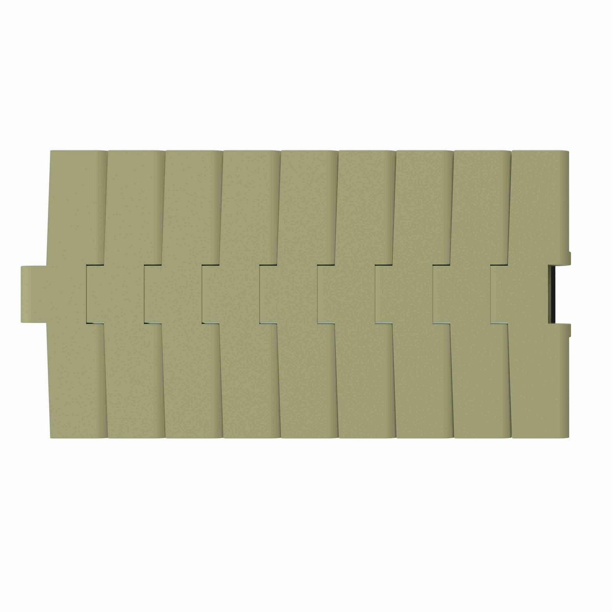 Rexnord 882TAB Side-flexing Solid Top, Material: Green Abrasion Resistant Polyamide, Width: 7.5in, Pitch: 1.5in - 81430512