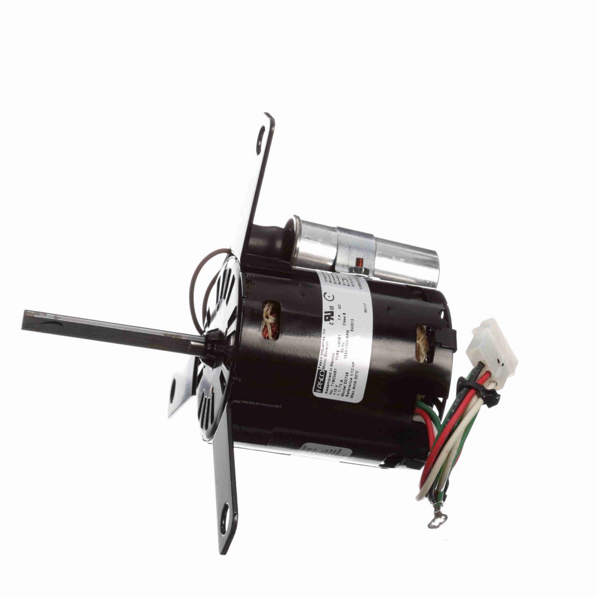FASCO OEM Replacement Motor, 1/12 HP, 1 Ph, 60 Hz, 115 V, 1550/1300 RPM, 2 Speed, 3.3" Diameter, OAO - D0746