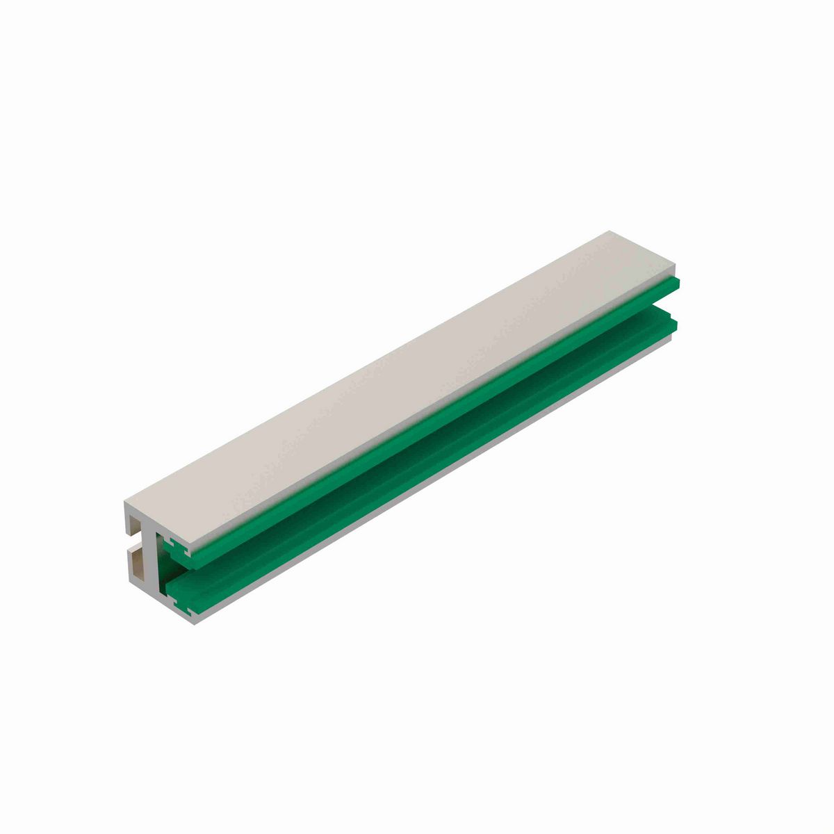 System Plast Chain Guide: 1.62"W X 1.69"H X 120"L Green UHMW-PE - VG-340-PC-60-10