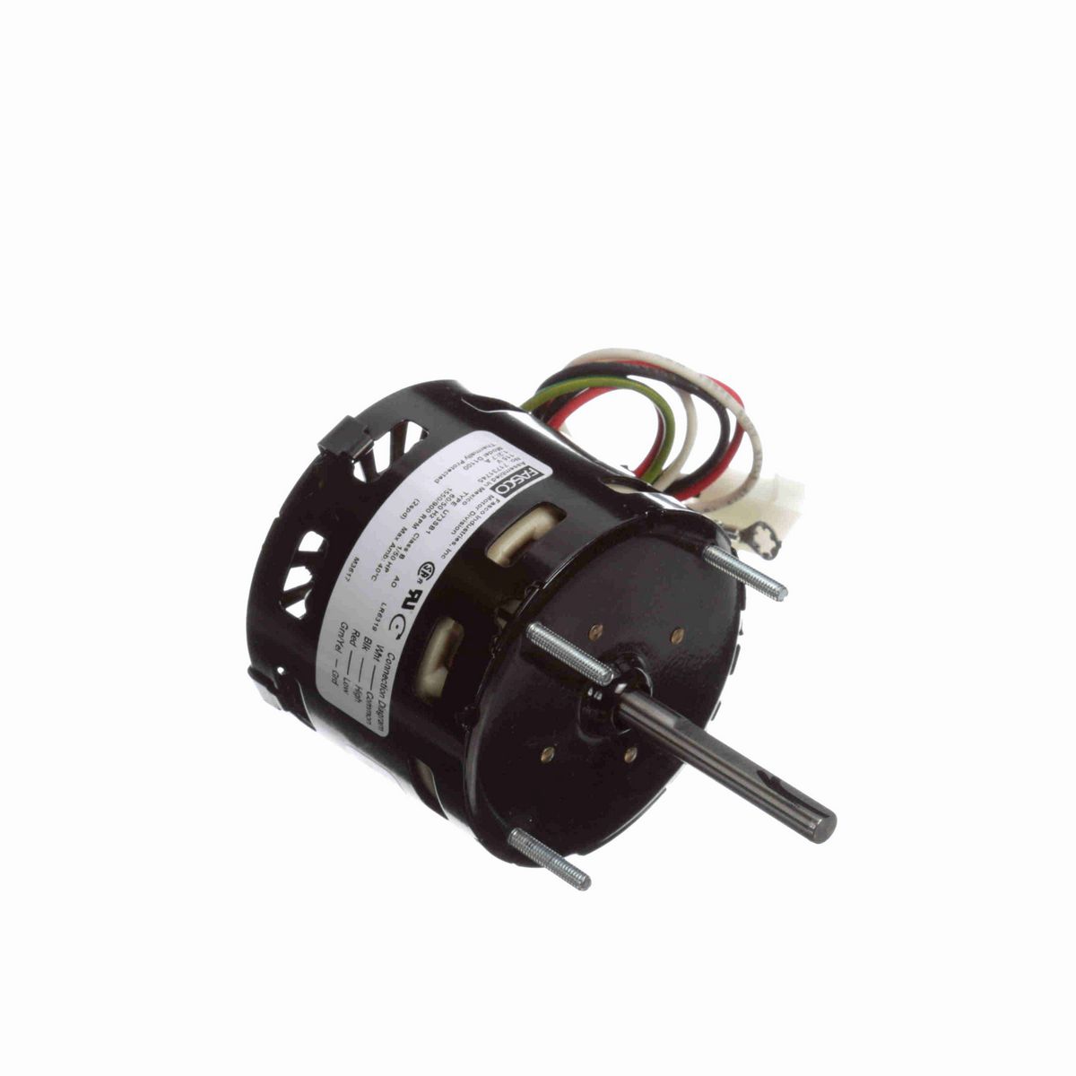 FASCO OEM Replacement Motor, 1/50 HP, 1 Ph, 60 Hz, 115 V, 1550/900 RPM, 2 Speed, 3.3" Diameter, OAO - D1100