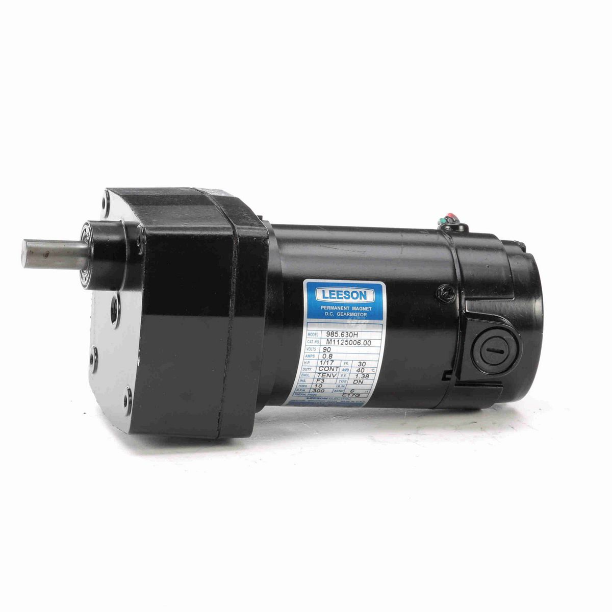 LEESON Parallel Shaft Gearmotor, 0.06 HP, 90 V, 300 RPM, 30 Frame, TENV - M1125006.00