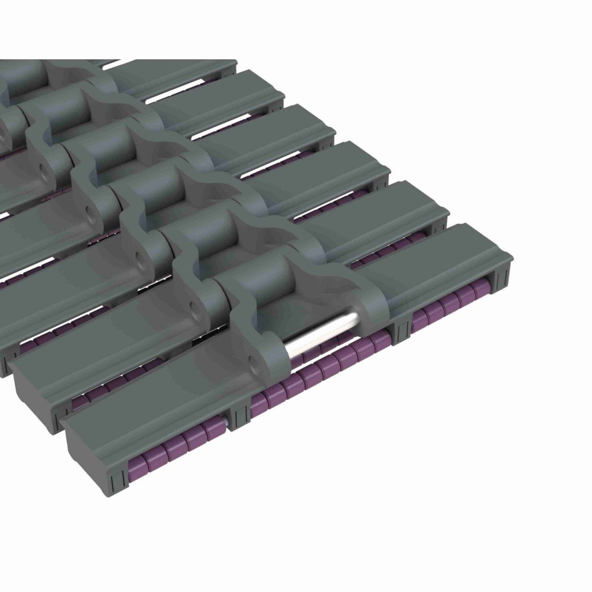 Rexnord HDFM LBP Side-flexing Low Backline Pressure, Material: Internally Lubricated Polyacetal (Grey), Width: 7.5in, Pitch: 1.5in - 752.88.13