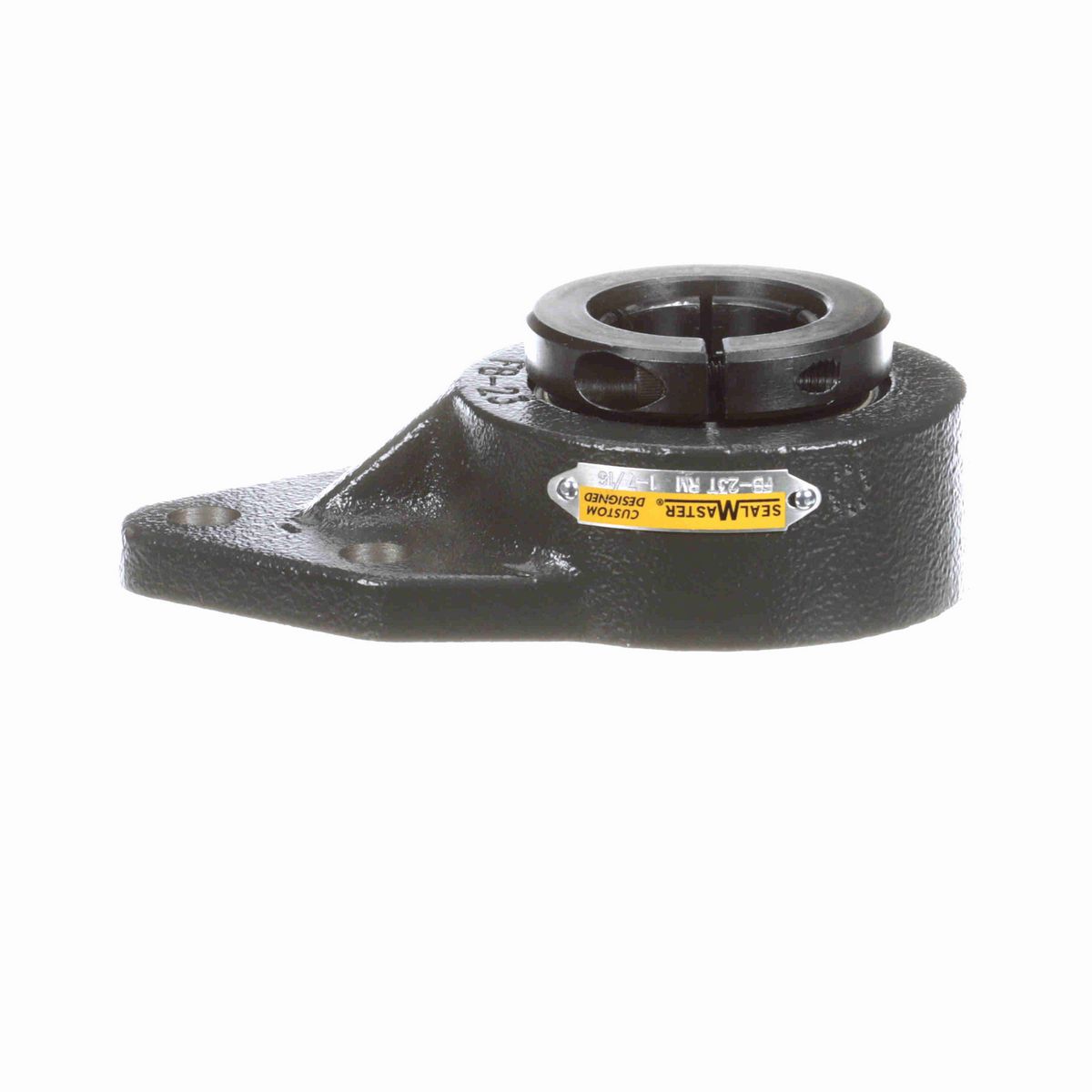 Sealmaster Mounted Cast Iron Three Bolt Flange Bracket Ball Bearing - 52100 Bearing Steel, Black Oxided - Concentric Lock - Reduced Maintenance - Lubed for Life - FB-23T RM
