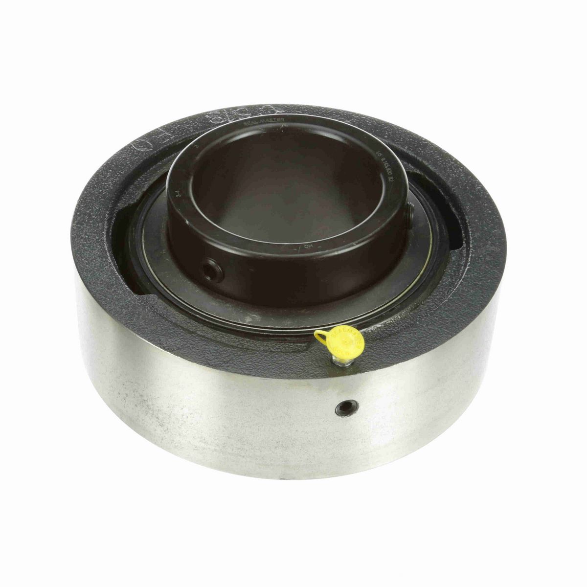Sealmaster Mounted Cast Iron Cylindrical Cartridge Ball Bearing - 52100 Bearing Steel, Black Oxided - Setscrew Lock - MSC-64