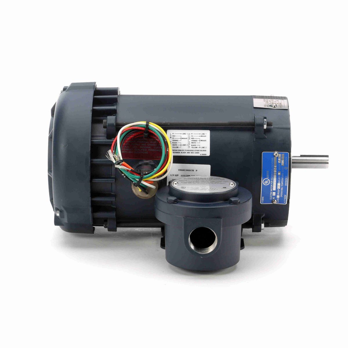 LEESON Explosion Proof Motor, 0.33 HP, 1 Ph, 60 Hz, 115/208-230 V, 3600 RPM, 56C Frame, EPFC - 116605.00