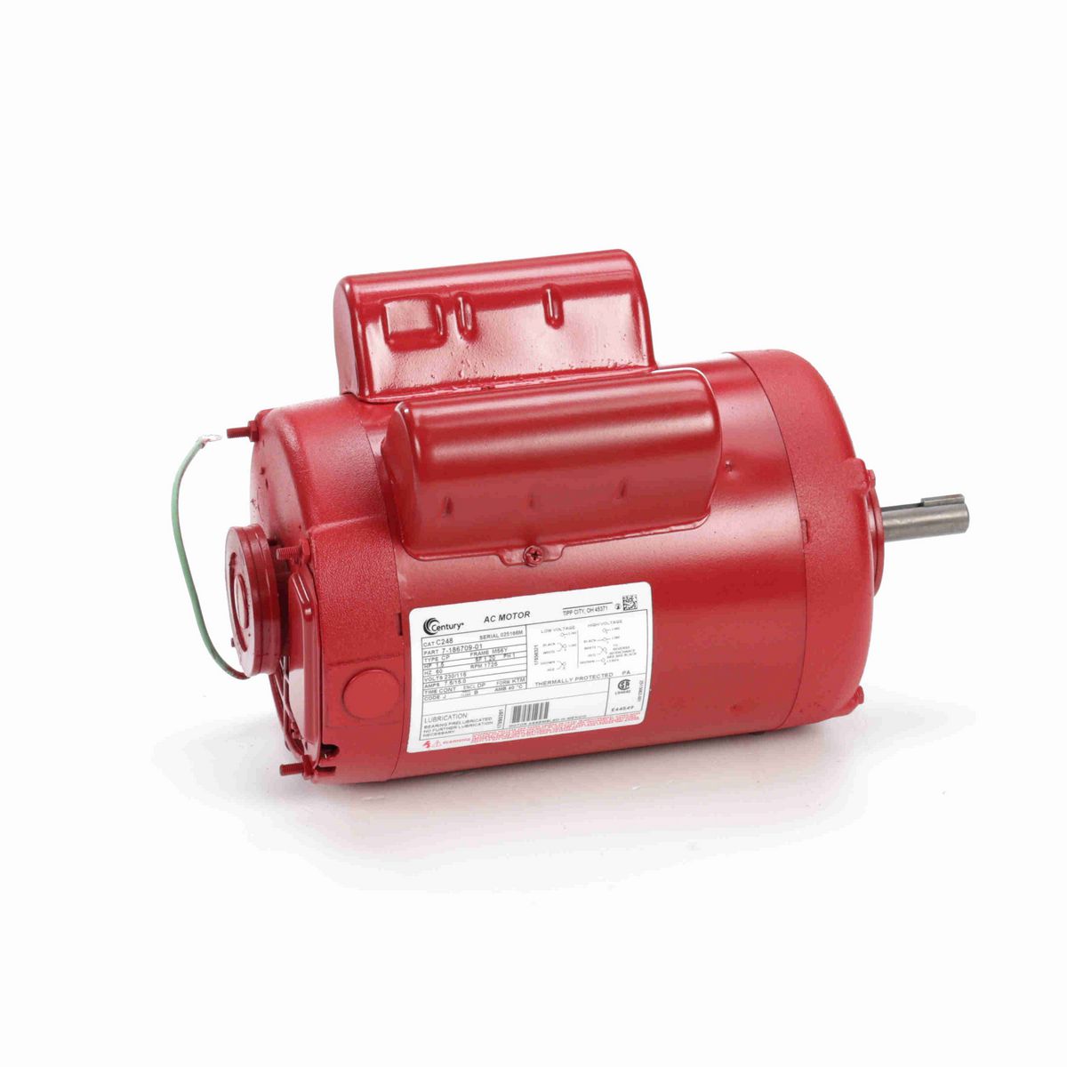 Century Circulator Pump Motor, 1.5 HP, 1 Ph, 60 Hz, 230/115 V, 1800 RPM, M56Y Frame, DP - C248