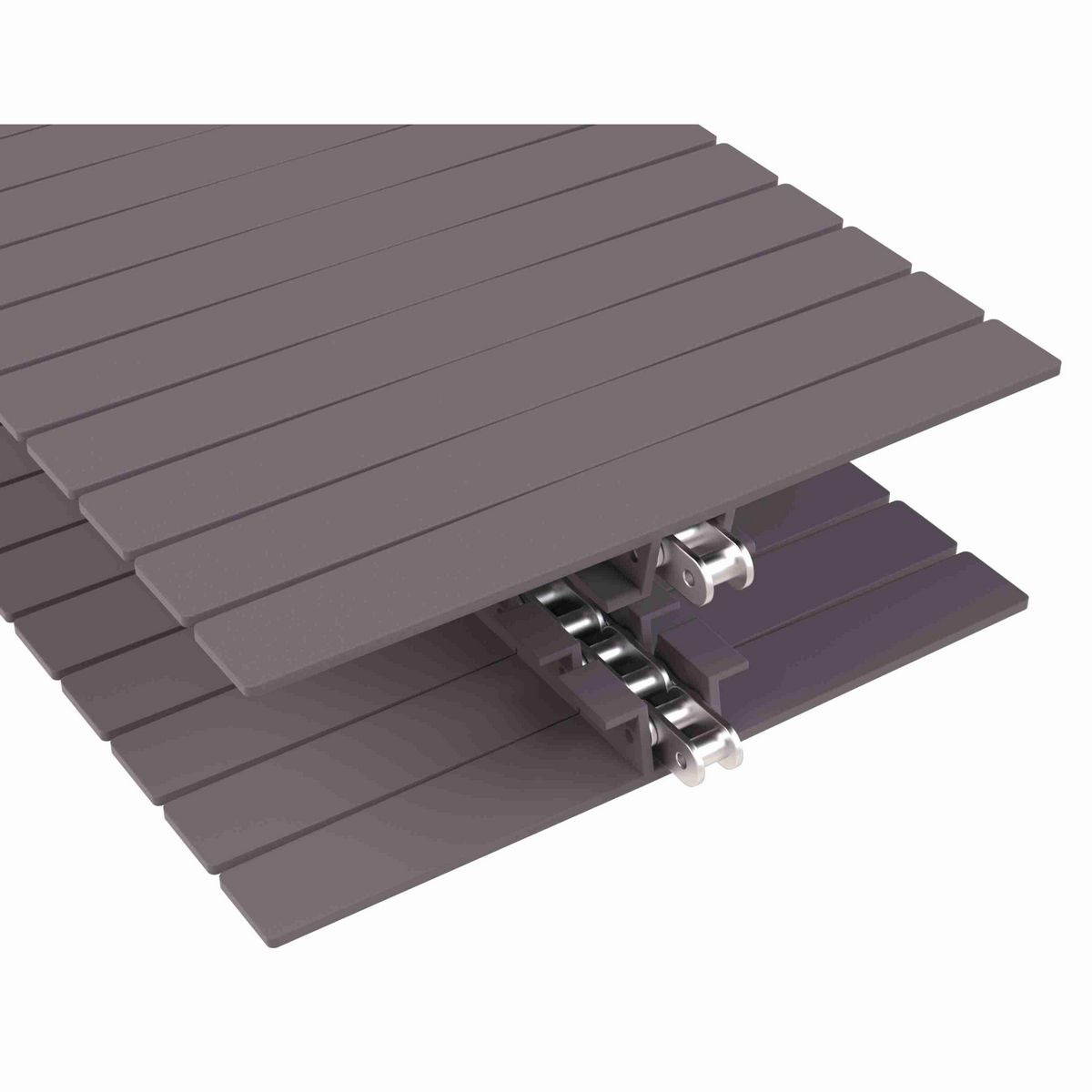 Rexnord 1873TAB Side-flexing Solid Top, Material: Brown High Performance, Width: 12in, Pitch: 1.5in - 81414076