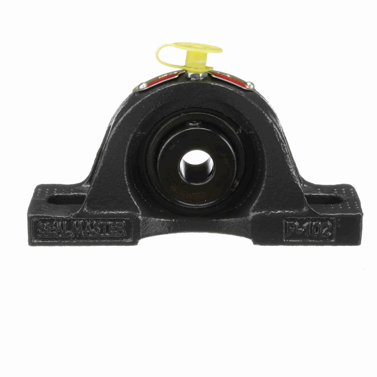 Sealmaster Mounted Cast Iron Two Bolt Pillow Block Ball Bearing - 52100 Bearing Steel, Black Oxided - Setscrew Lock - NP-8
