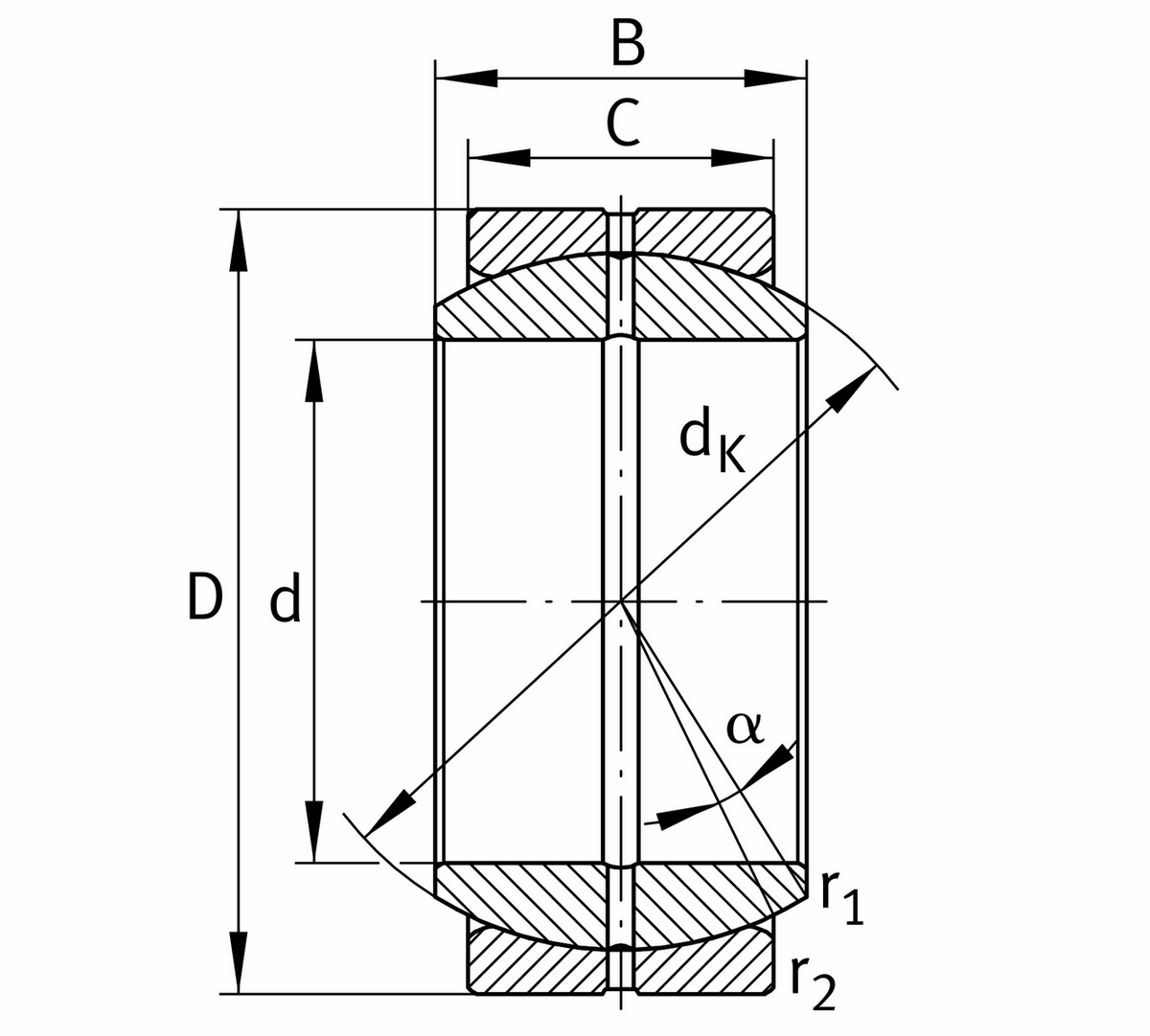 Сферический шарнирный подшипник INA GE40-DO-E
