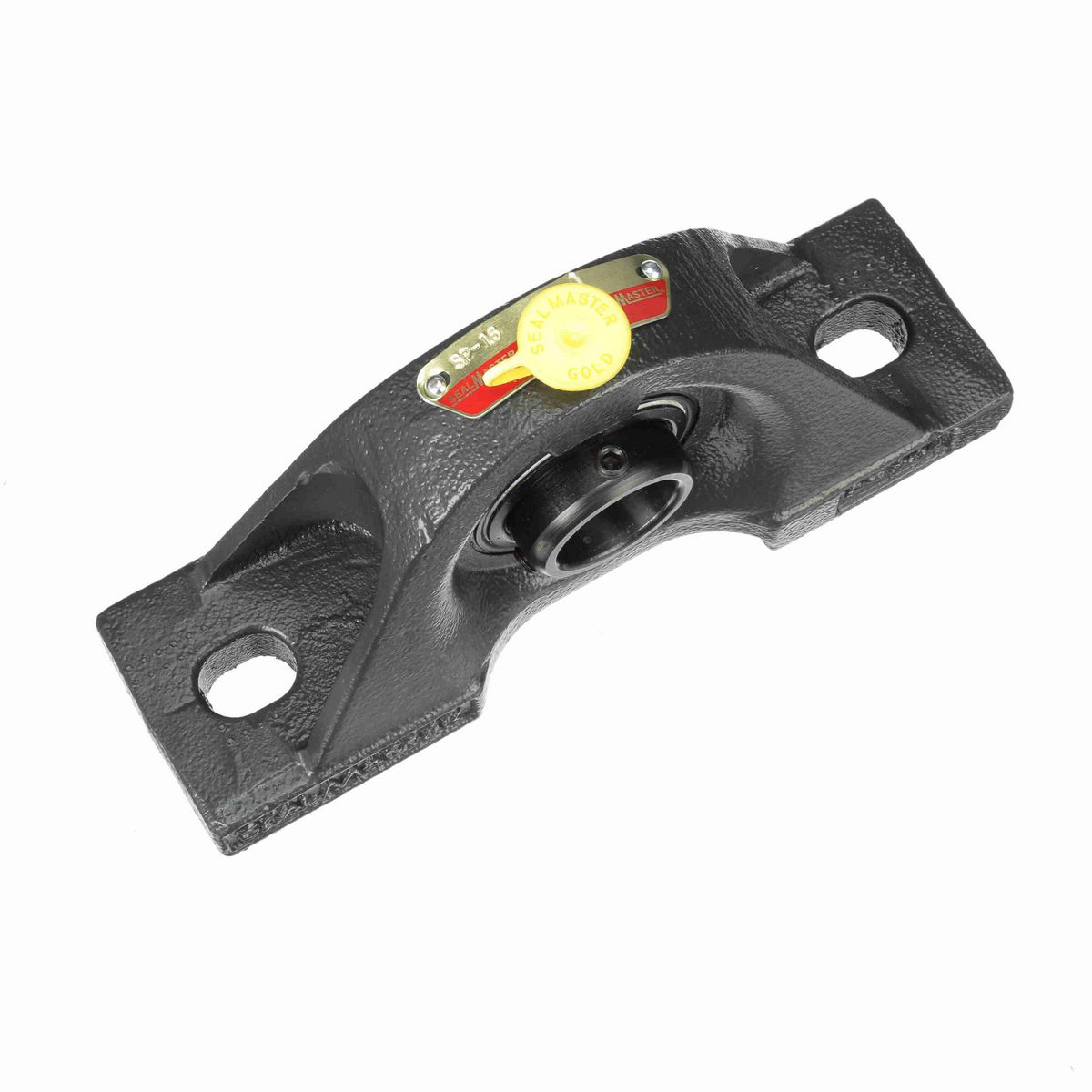 Sealmaster Mounted Cast Iron Two Bolt Pillow Block Ball Bearing - 52100 Bearing Steel, Black Oxided - Setscrew Lock - SP-16