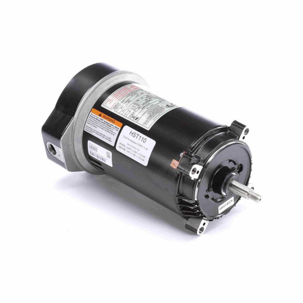 Century Centurion PRO ® Motors Pool Pump Motor, 1.10 HP, 1 Ph, 60 Hz, 230/115 V, 3600 RPM, 56J Frame, ODP - HST110