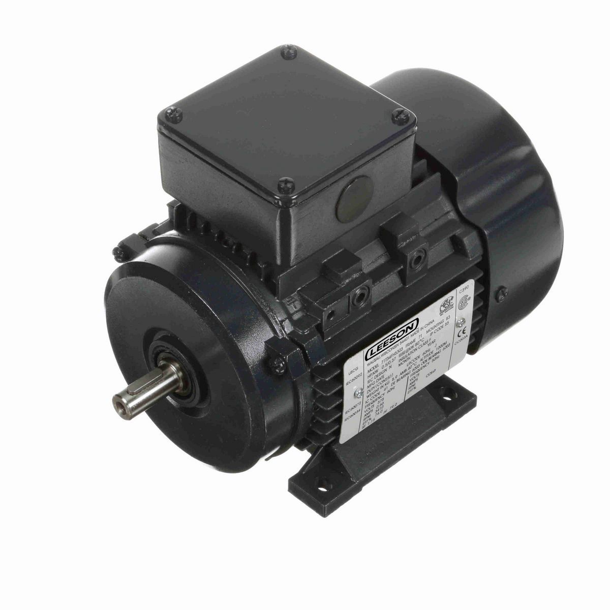 LEESON Aluminium Motor, 0.50 & 0.50 HP, 3 Ph, 60 & 50 Hz, 575 & 480 V, 3600 & 3000 RPM, 71 Frame, TEFC - R406