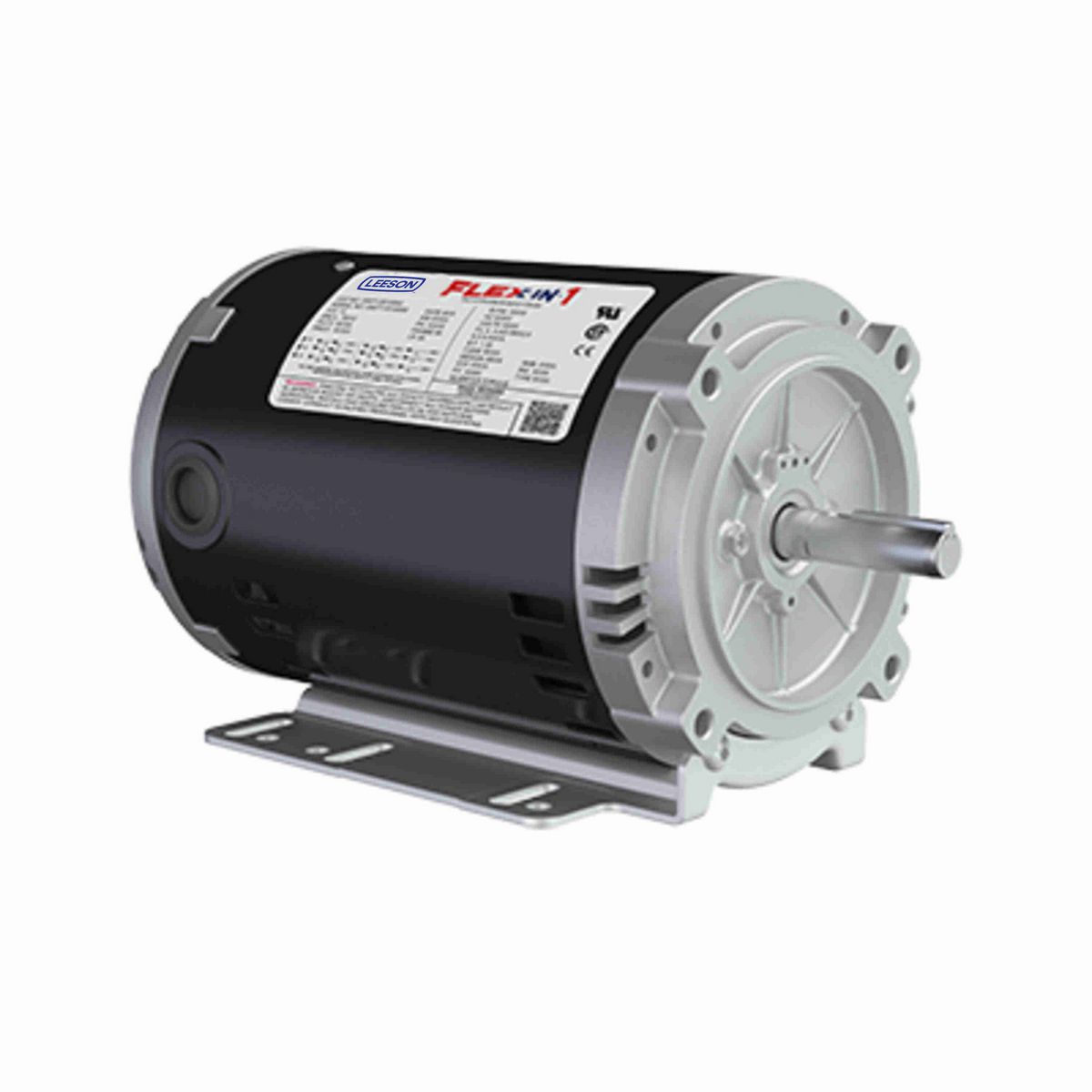 LEESON FLEX-IN-1™ General Purpose Motor, 3 & 3 HP, 3 Ph, 60 & 50 Hz, 208-230/460 & 190/380 V, 3600 & 3000 RPM, 56HC Frame, DP - FX03BK001
