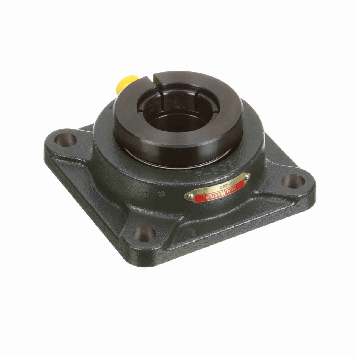 Sealmaster Mounted Cast Iron Four Bolt Flange Ball Bearing - 52100 Bearing Steel, Black Oxided - Concentric Lock - MSF-28T