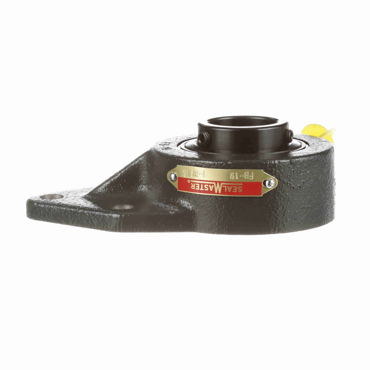 Sealmaster Mounted Cast Iron Three Bolt Flange Bracket Ball Bearing - 52100 Bearing Steel, Black Oxided - Setscrew Lock - FB-19