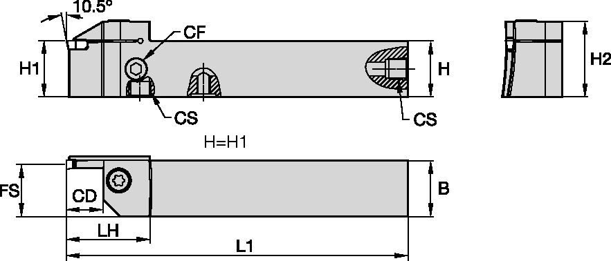Grooving, and Cut-Off - Square Shank - External Sweep B Kennametal Beyond Evolution - Integral Toolholder - Face Grooving - External - Through Coolant - Metric [6124606]