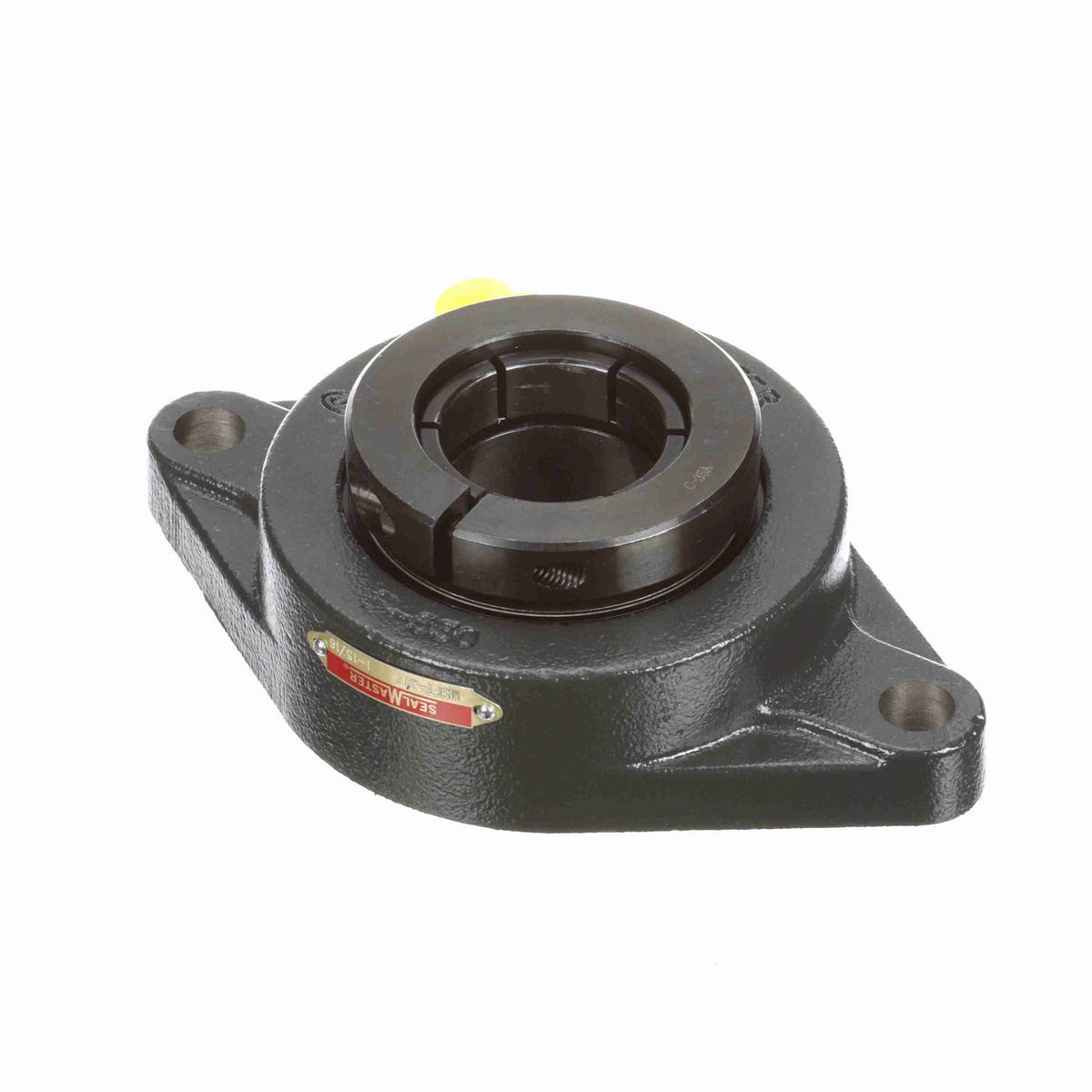 Sealmaster Mounted Cast Iron Two Bolt Flange Ball Bearing - 52100 Bearing Steel, Black Oxided - Concentric Lock - MSFT-31T