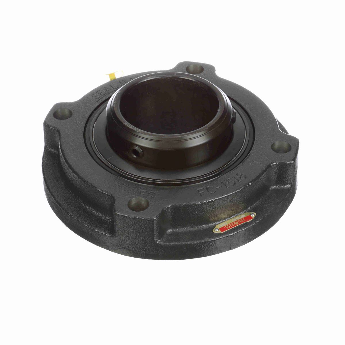 Sealmaster Mounted Cast Iron Flange Cartridge Ball Bearing - 52100 Bearing Steel, Black Oxided - Double Setscrew Lock - MFCD-64