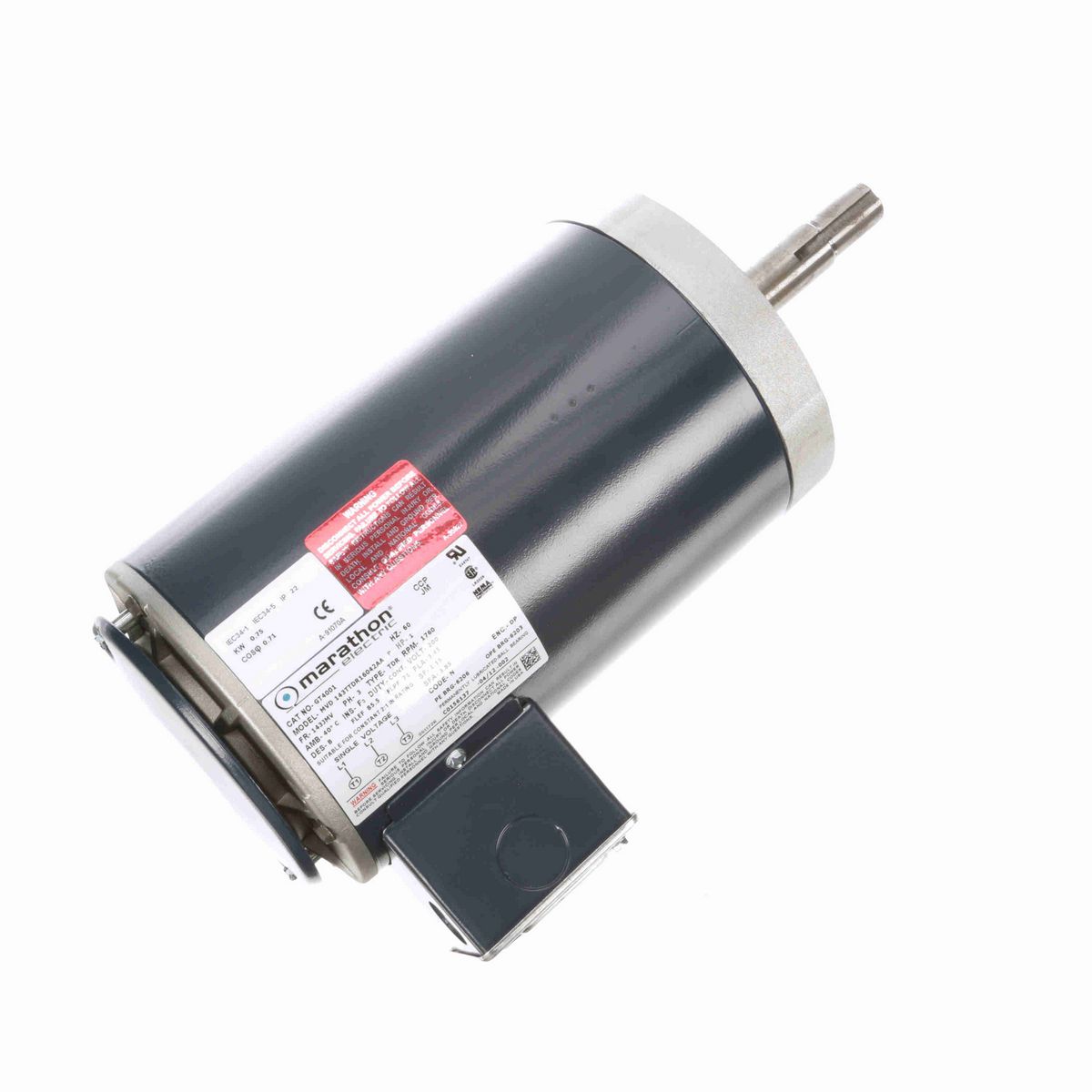 LEESON Close-Coupled Pump Motor, 1 HP, 3 Ph, 60 Hz, 200 V, 1800 RPM, 143JMV Frame, DP - GT4001