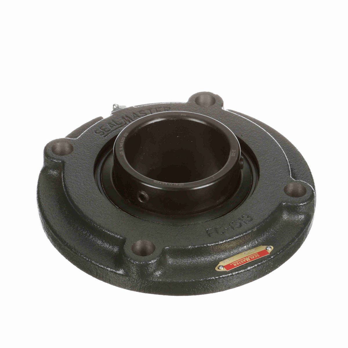 Sealmaster Mounted Cast Iron Flange Cartridge Ball Bearing - 52100 Bearing Steel, Black Oxided - Setscrew Lock - SFC-51