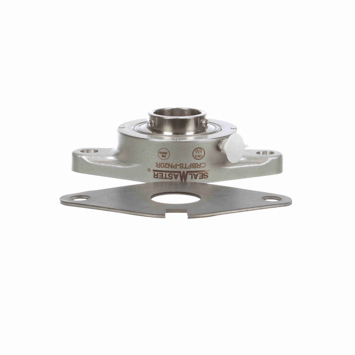 Sealmaster Mounted Stainless Steel Two Bolt Flange Ball Bearing - 52100 Bearing Steel, Phosphorus Nickel Coated - Setscrew Lock - Corrosion Resistant - CRBFTS-PN20R