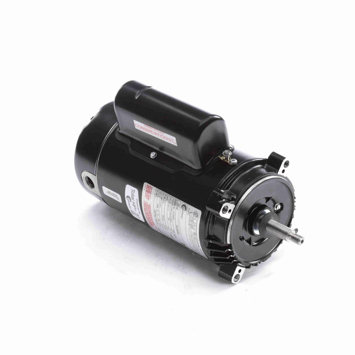 Century Pool Pump Motor, 1/2 HP, 1 Ph, 60 Hz, 230/115 V, 3600 RPM, 56J Frame, ODP - CT1052