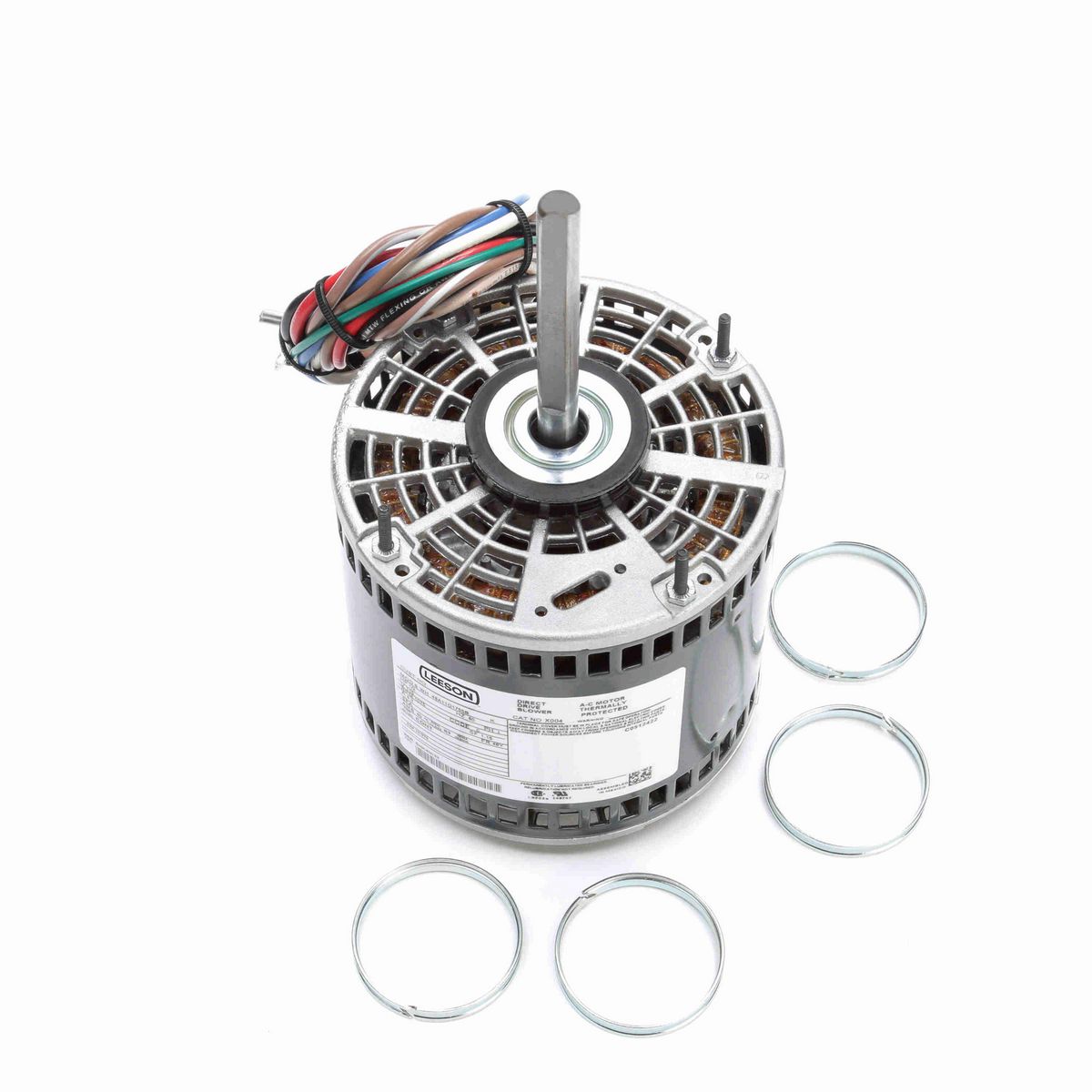 LEESON Fan and Blower Motor, 0.50 HP, 1 Ph, 60 Hz, 115 V, 1200 RPM, 48Y Frame, OPAO - X004