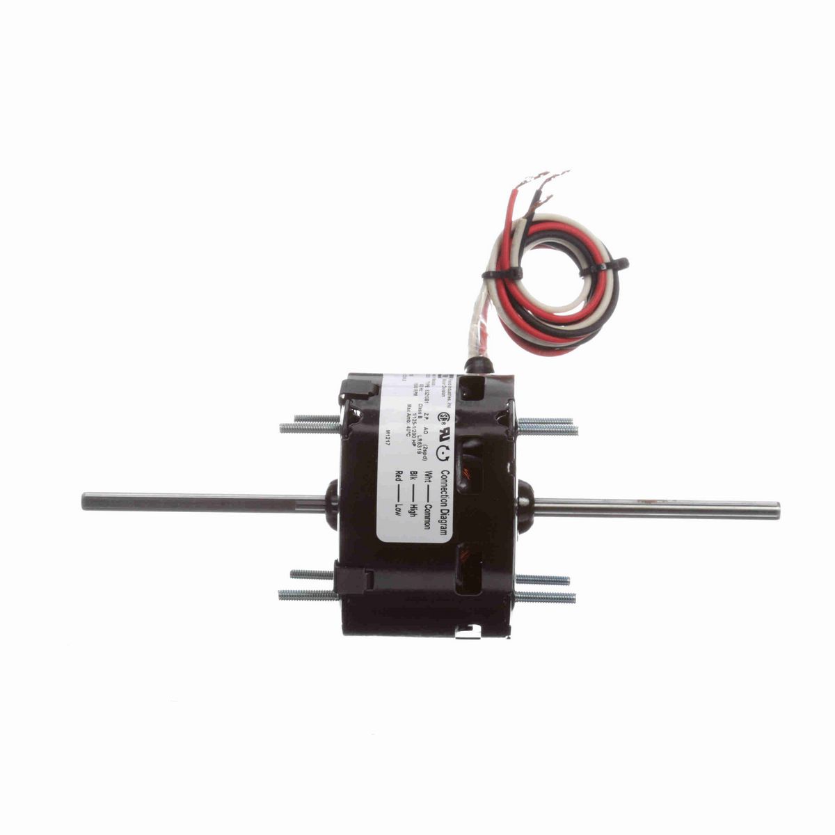 FASCO Fan and Blower Motor, 1/125-1/200 HP, 1 Ph, 60 Hz, 115 V, 1500 RPM, 2 Speed, 3.3" Diameter, OAO - D129