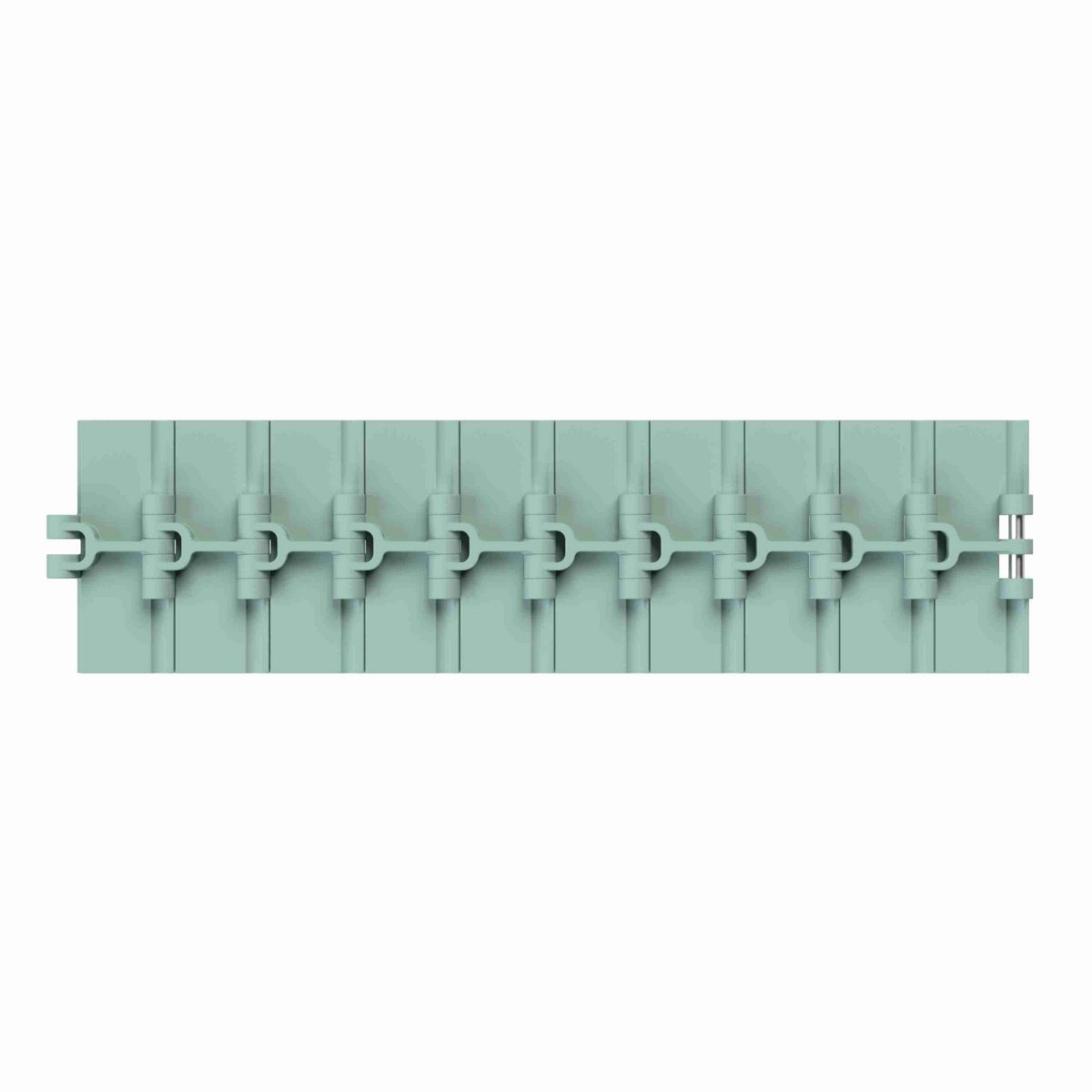 Rexnord 820 Straight Running Solid Top, Material: Heat Stabilized (Green), Width: 4.5in, Pitch: 1.5in - 81426852