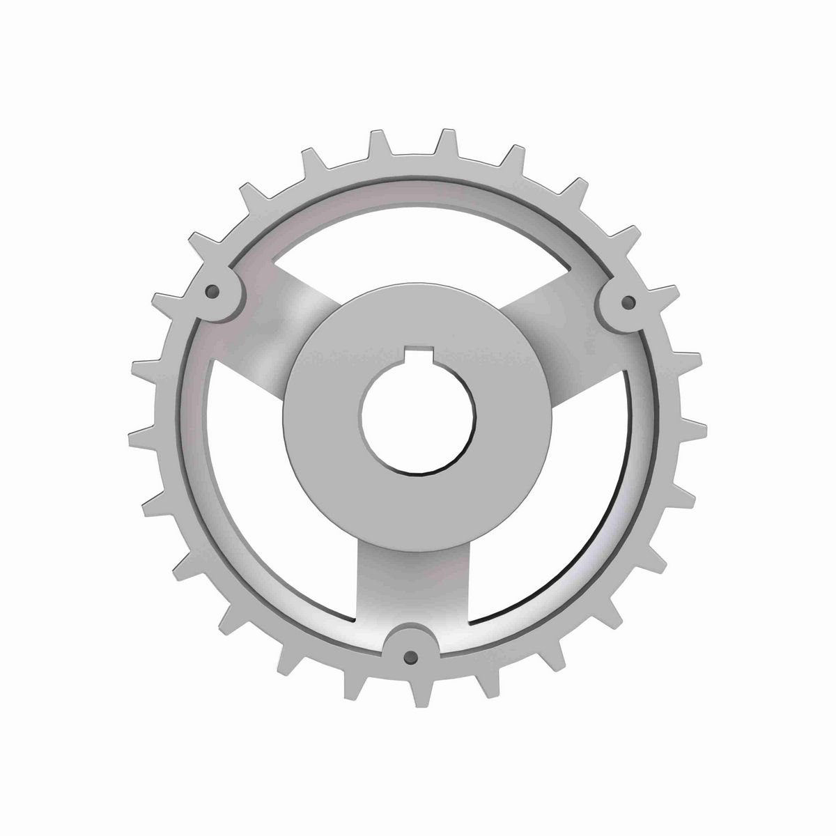Rexnord 815 Series Solid One Piece Cast Iron Sprocket with 25 Teeth and a 1in Round Shaft-Ready Bore with Keyway & Setscrew - 401-162-25