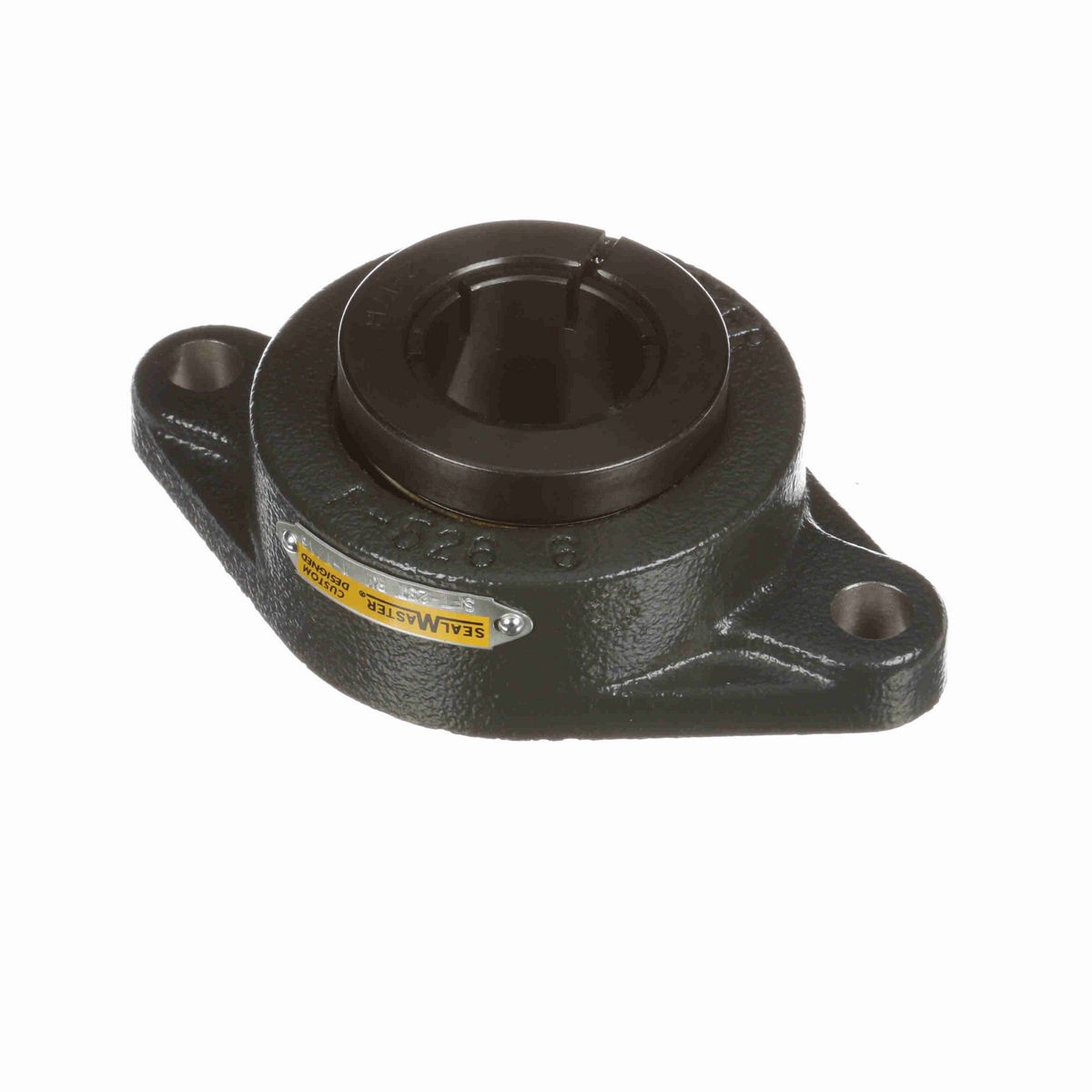 Sealmaster Mounted Cast Iron Two Bolt Flange Ball Bearing - 52100 Bearing Steel, Black Oxided - Concentric Lock - Reduced Maintenance - Lubed for Life - SFT-23T RM