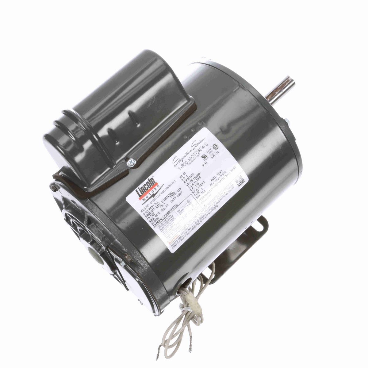 LEESON Agricultural Motor, 1 HP, 1 Ph, 60 Hz, 115/230 V, 3600 RPM, 56 Frame, TEAO - LM24786