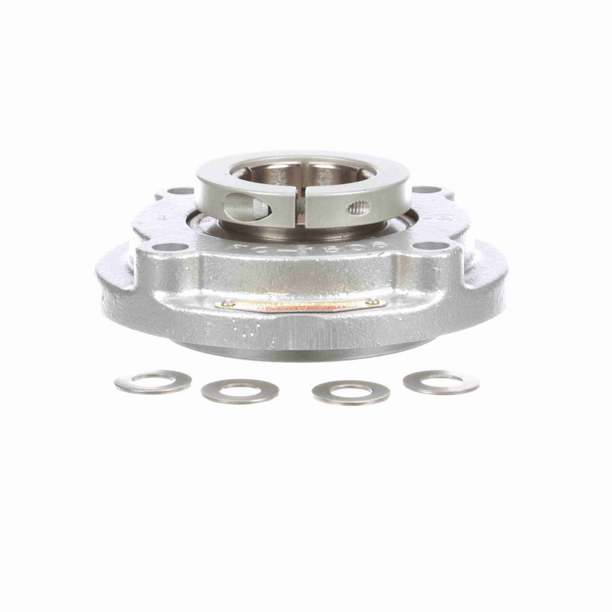 Sealmaster Mounted Flouropolymer Coated Cast Iron Flange Cartridge Ball Bearing - 52100 Bearing Steel, Phosphorus Nickel Coated - Concentric Lock - Corrosion Resistant - CRFCF-PN208T