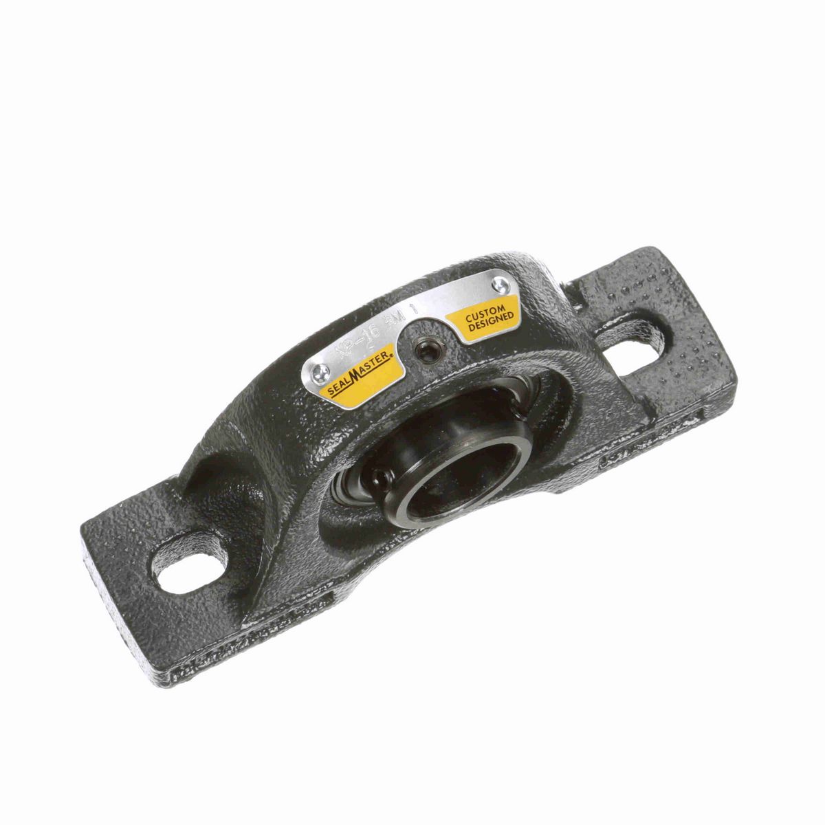 Sealmaster Mounted Cast Iron Two Bolt Pillow Block Ball Bearing - 52100 Bearing Steel, Black Oxided - Setscrew Lock - Reduced Maintenance - Lubed for Life - NP-16 RM
