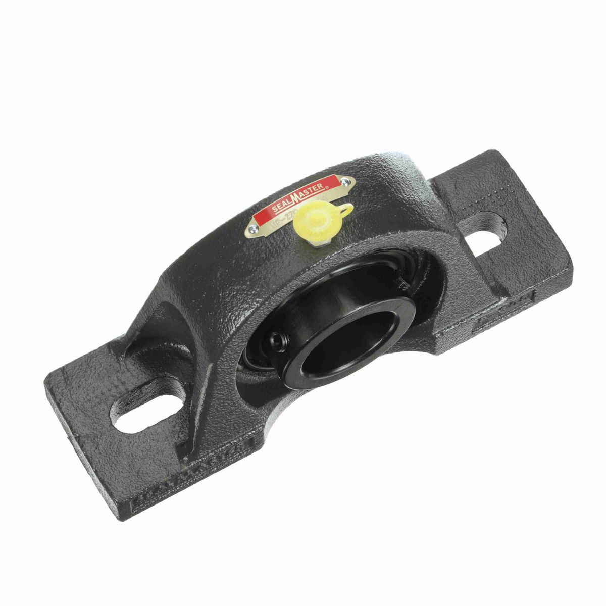 Sealmaster Mounted Cast Iron Two Bolt Pillow Block Ball Bearing - 52100 Bearing Steel, Black Oxided - Setscrew Lock - MP-27C