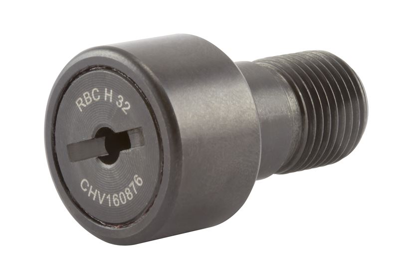 Игольчатый опорный ролик с цапфой RBC H32, цилиндрический, повышенной грузоподъемности, без уплотнения, со шлицем под отвёртку