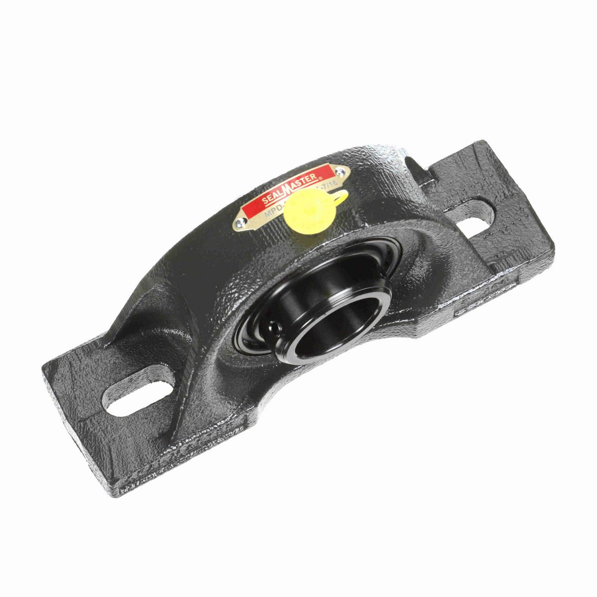 Sealmaster Mounted Cast Iron Two Bolt Pillow Block Ball Bearing - 52100 Bearing Steel, Black Oxided - Double Setscrew Lock - MPD-23C