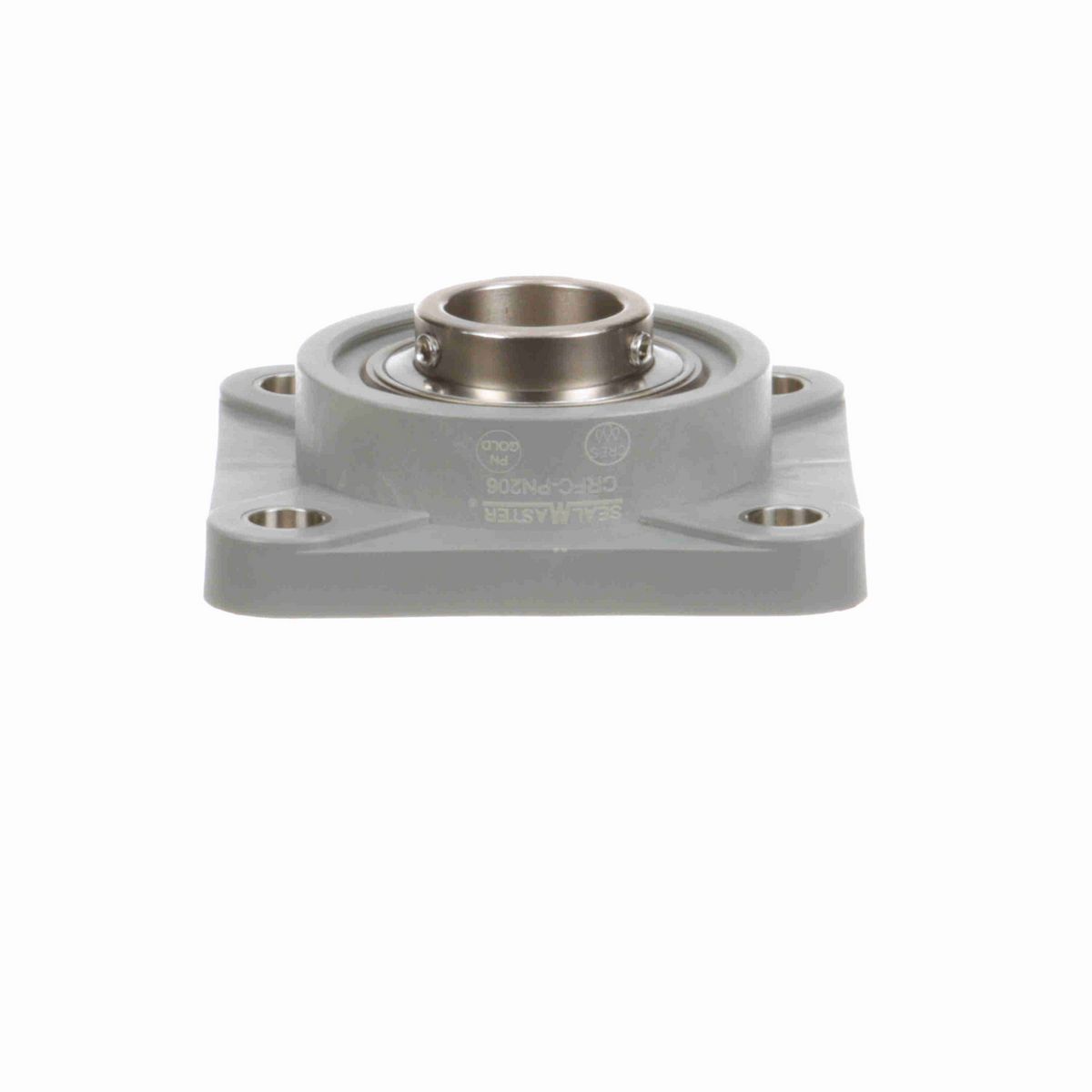 Sealmaster Mounted Composite Four Bolt Flange Ball Bearing - 52100 Bearing Steel, Phosphorus Nickel Coated - Setscrew Lock - Corrosion Resistant - CRFC-PN206