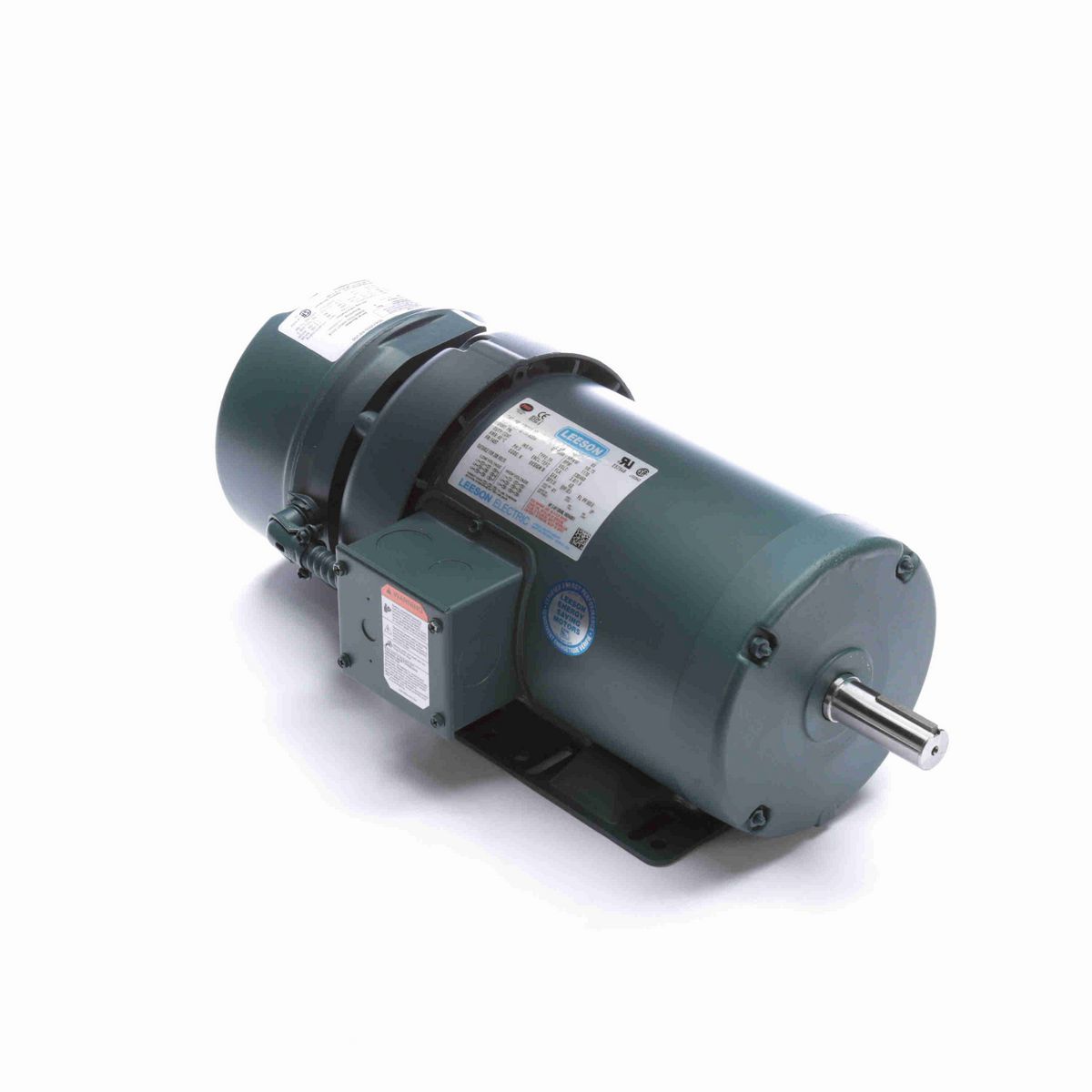 LEESON Brake Motor, 1 HP, 3 Ph, 60 Hz, 230/460 V, 1200 RPM, 145T Frame, TEFC - 122245.00
